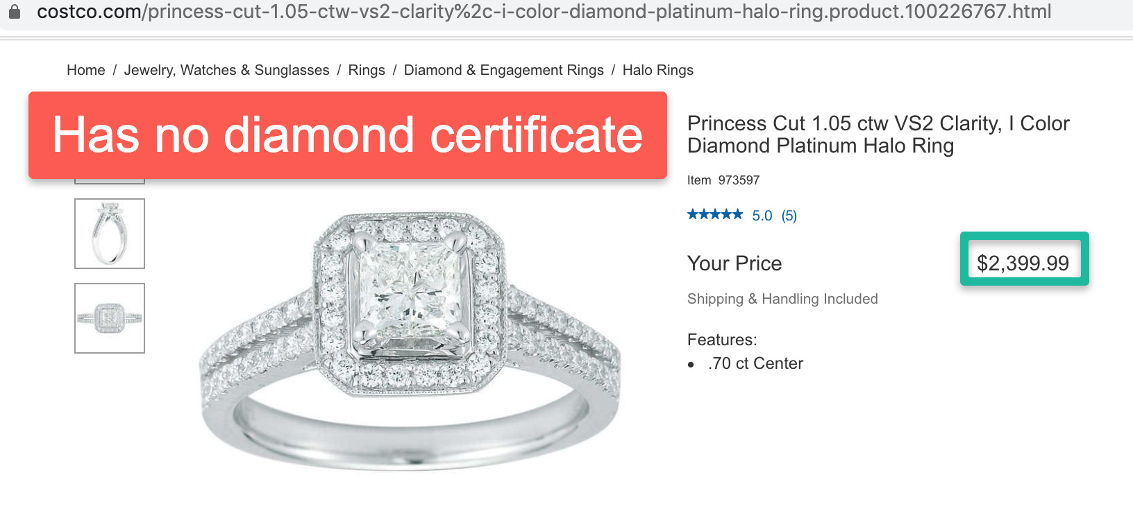 Is this stunning 1.05 ctw halo diamond ring from Costco worth it at