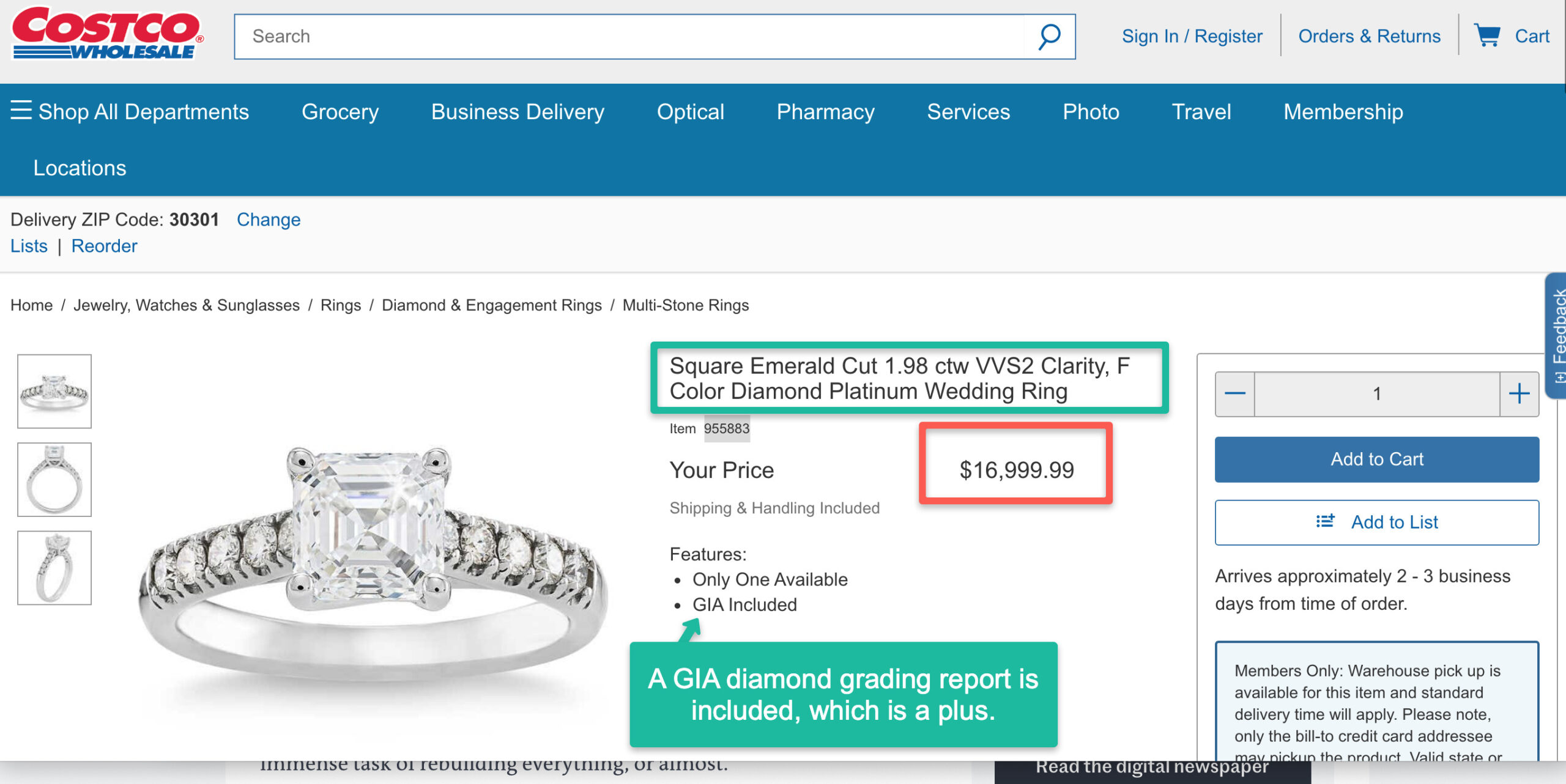 Is This Costco Diamond Worth it? A Square Emerald Cut (Asscher Cut) 1.
